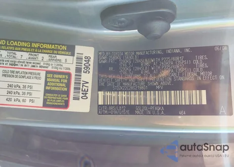 2008 Toyota Sienna Limited from USA, damaged, VIN 5TDZK22C28S219801